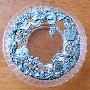 Vintage 1993 Rawcliffe Pewter Potpourri  / Trinket Glass Jar